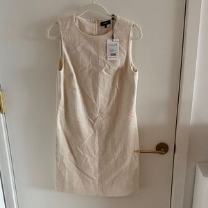 Theory Cream Textured Mini Dress